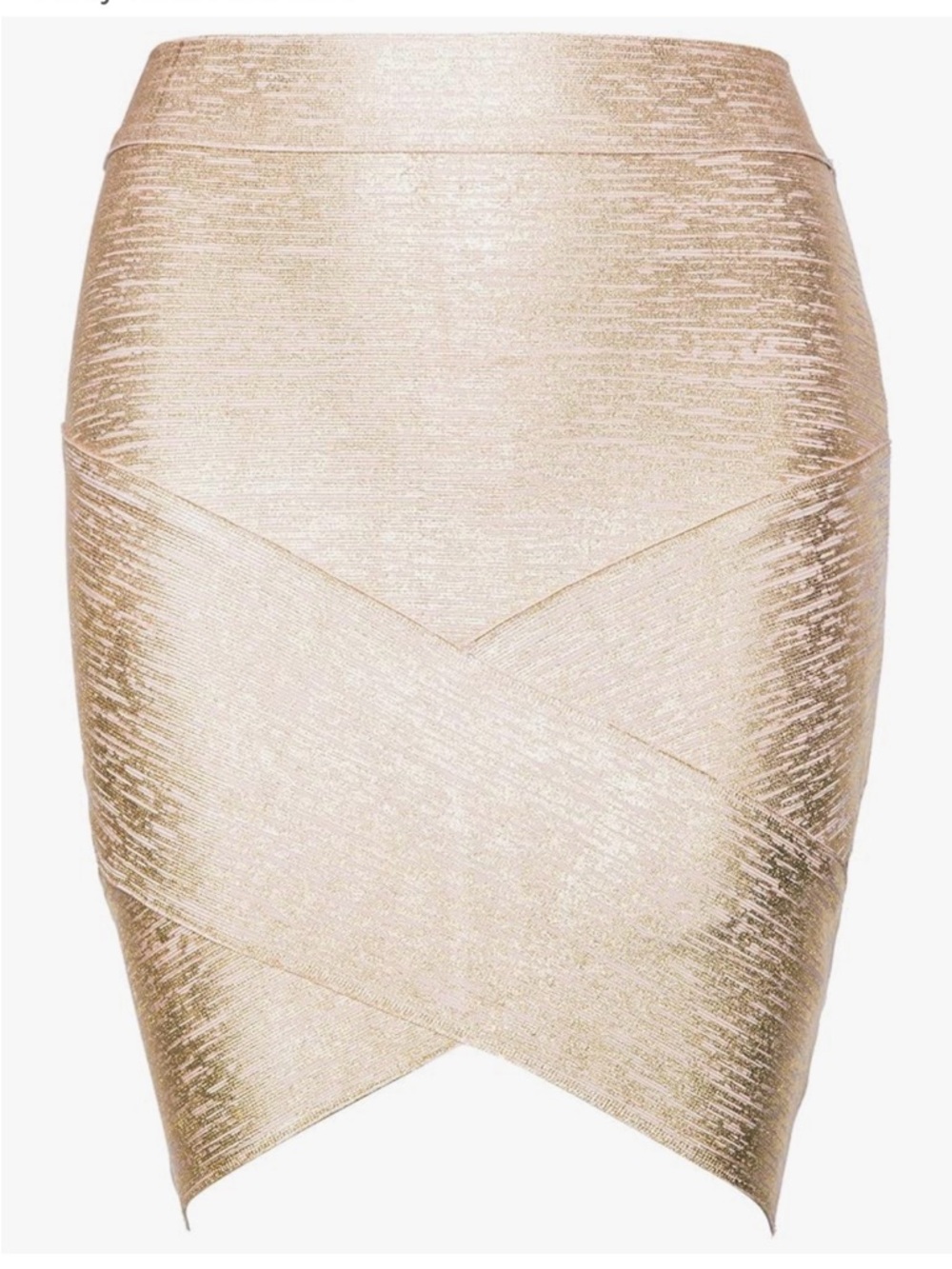 Bandage Shimmery Gold Wrap Pencil Skirt